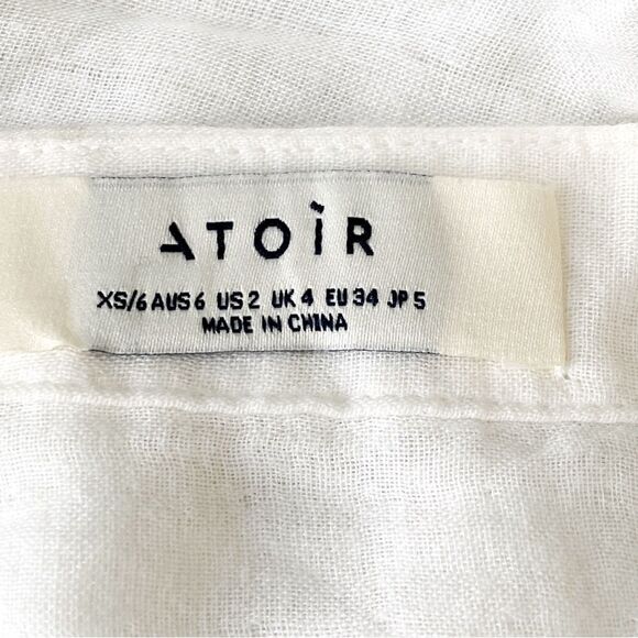 ATOIR Revolve Linen Blend Island Hopper Relaxed Fit Button Up Mini Dress Sz XS - Picture 8 of 13